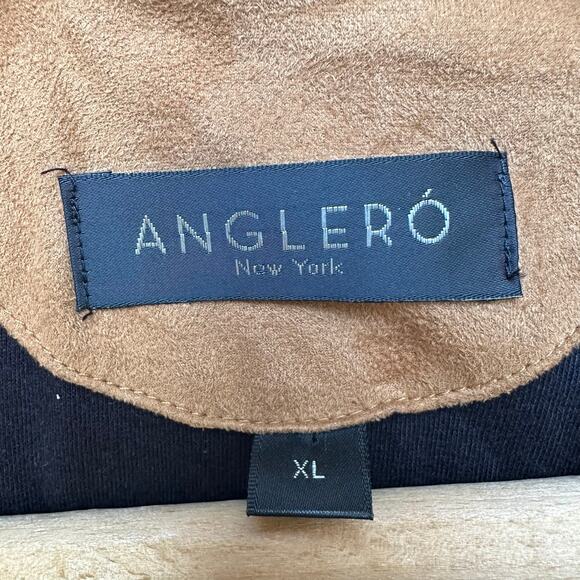 Anglero New York XL Faux Suede Hoodie Jacket - Native Chief Embroidery - Picture 2 of 6
